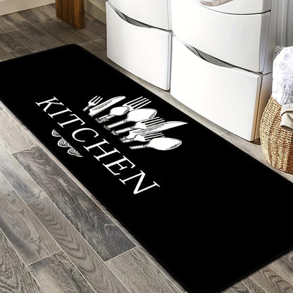 1pc, Soft Thickened Kitchen Mat, Non-slip Oil-proof Floor Mat, Waterproof Runner Rug, Dirt-resistant Floor Mat, Machine Washable, Entrance Doormat, Kitchen Living Room Laundry Bathroom Water-absorbing Floor Mat Set, Room Deco
