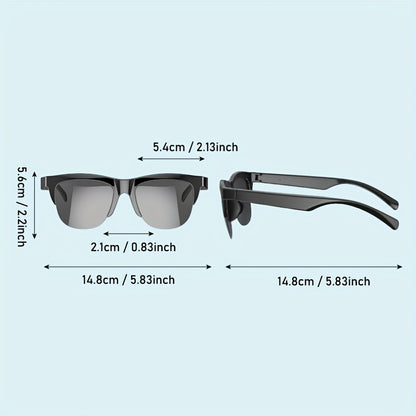 Smart Wireless 5.0 Sunglasses Multifunctional Glasses Wireless Call Play Music Outdoor Sports Headphones Rechargeable HIFI Sound Quality HD Lens Headphones Black Technology Unisex Touch Long Battery Life Anti-UV Lens