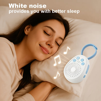 Aparelho portátil de ruído branco relaxante para dormir - Bateria recarregável de 1000mAh/USB, 20 sons naturais suaves, mini aparelho de som portátil para dormir, ideal para escritório, casa e viagens, com temporizador e redução de ruído.