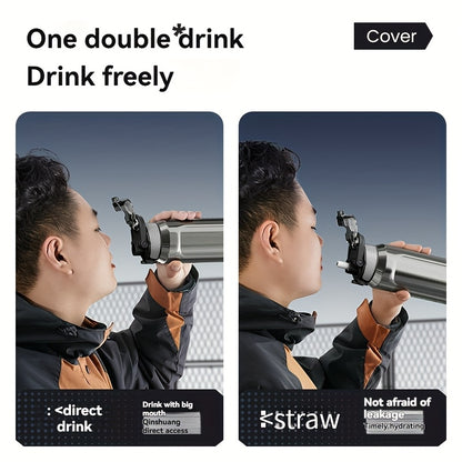 32oz nRMEi Insulated Stainless Steel Water Bottle with Pop-Up Lid, Handle & Straw - 316 Stainless Steel, BPA-Free, 4-Season Hot/Cold Retention, Large Capacity for Outdoor, Travel, Everyday Use, Insulated Water Bottle, Sleek M