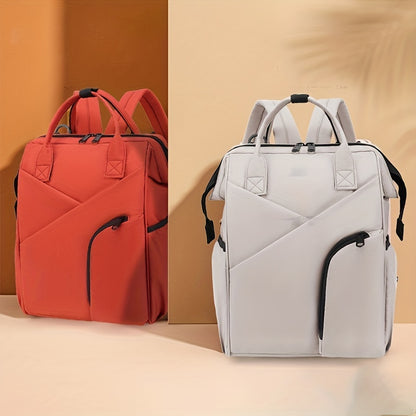 Multi-layer Space Large-capacity Solid Color Fashion Simple Mommy Bag Portable Multi-functional Backpack, Halloween Thanksgiving Day Christmas Gift