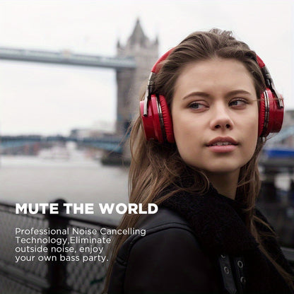 Wireless Headphones, Active Noise Cancelling Headphones with Microphone, Deep Bass, Over Ear Headphones, Comfortable Fit, 30H Playtime