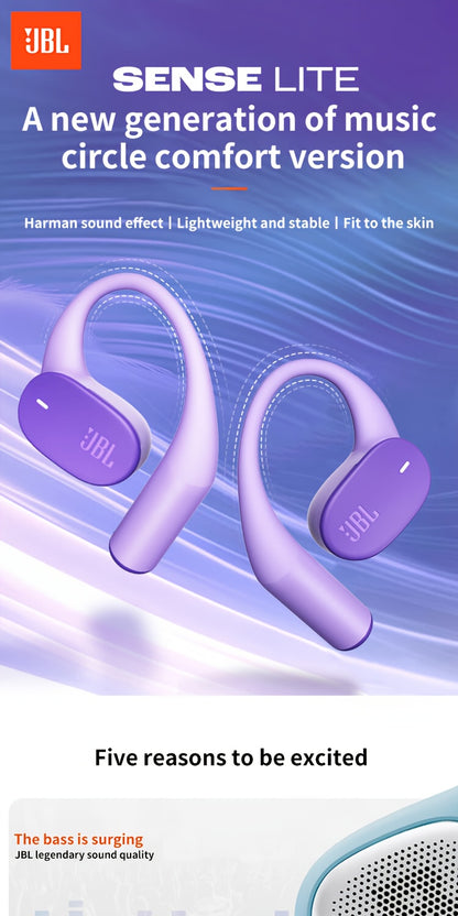 JBL Sense Lite sound circle, open wireless headphones, non-bone conduction sports running exercise travel hanging ear type non-clip ear headset, long-term wear, ultra-long battery life, enhanced bass, sound quality and clear