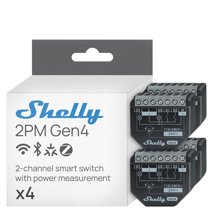 Tomada Inteligente SHELLY 2PM GEN4 X4 Wi-Fi 230 V 10 A (4 Unidades)